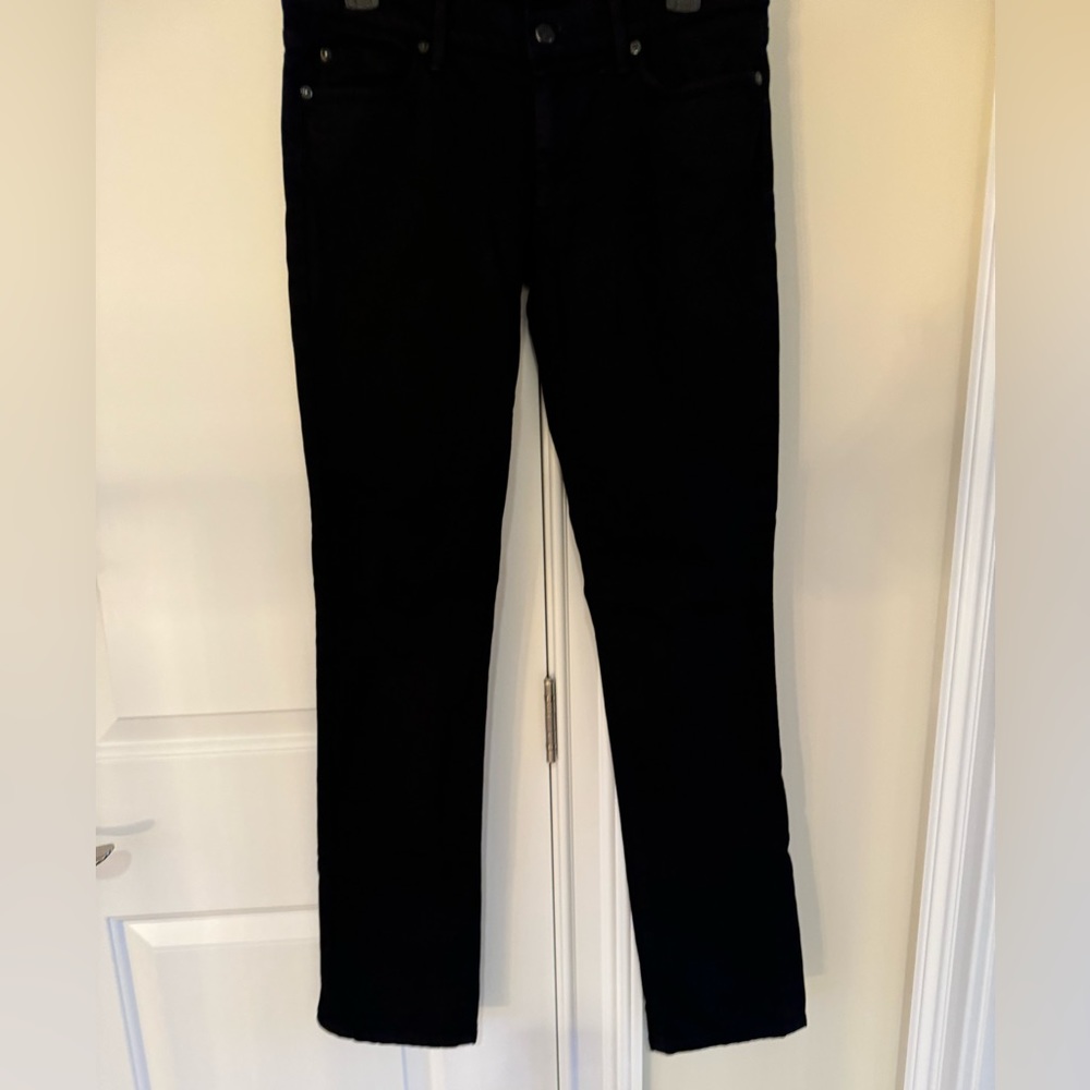 7 for all man kind black straight leg jeans, size 28